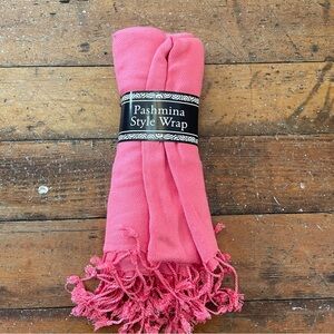 NWT Pashmina style pink wrap scarf viscose